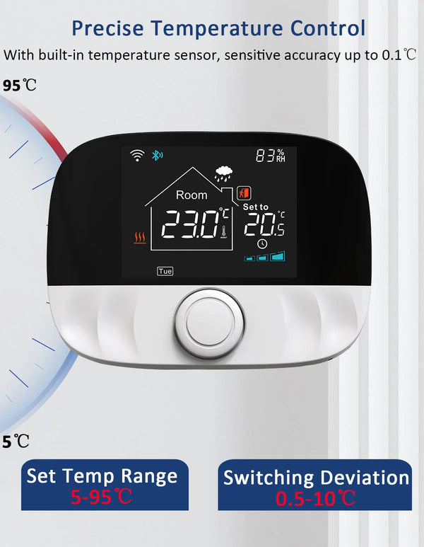 RF Wireless Thermostat Smart WiFi Floor Heating For Gas Boiler